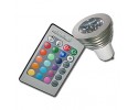 3W Λάμπα Σποτ LED GU10 RGB με Τηλεκοντρόλ 16 Χρωμάτων