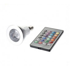 3W Λάμπα Σποτ LED Ε14 RGB με Τηλεκοντρόλ 16 Χρωμάτων