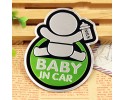 Baby in Car Αυτοκόλλητο Αυτοκινήτου Αλουμινίου Green