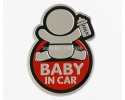 Baby in Car Αυτοκόλλητο Αυτοκινήτου Αλουμινίου Red 